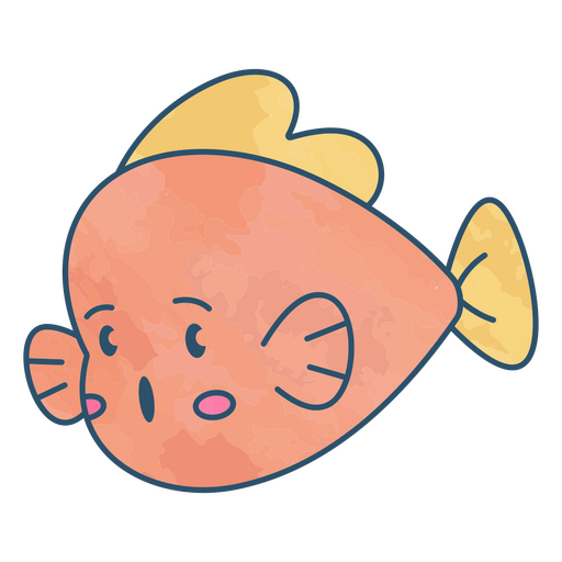 Kawaii surprised fish PNG Design