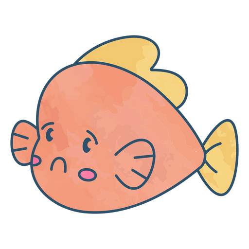 Kawaii sad fish PNG Design