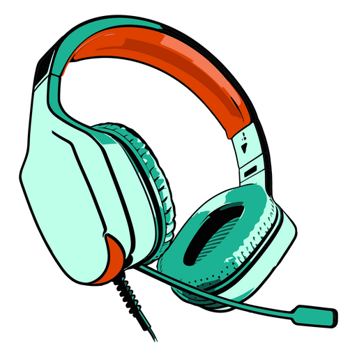 Ilustración de unos auriculares para juegos Diseño PNG