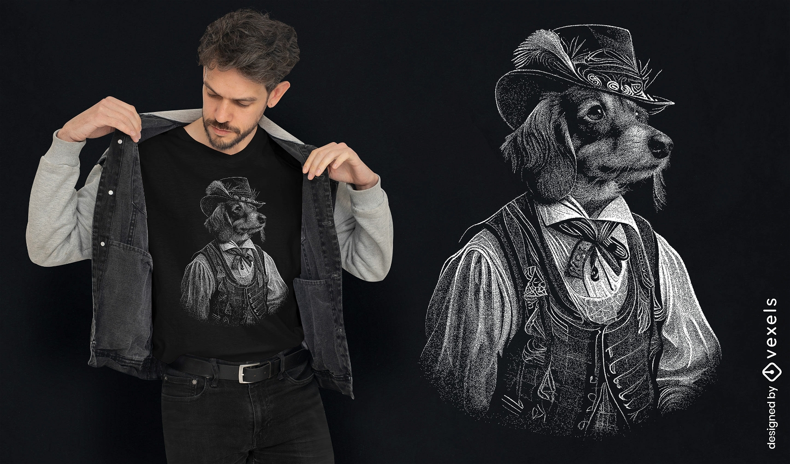 Diseño de camiseta de perro salchicha bávaro.