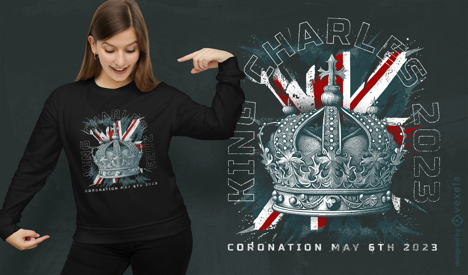 Diseño de camiseta de coronación.