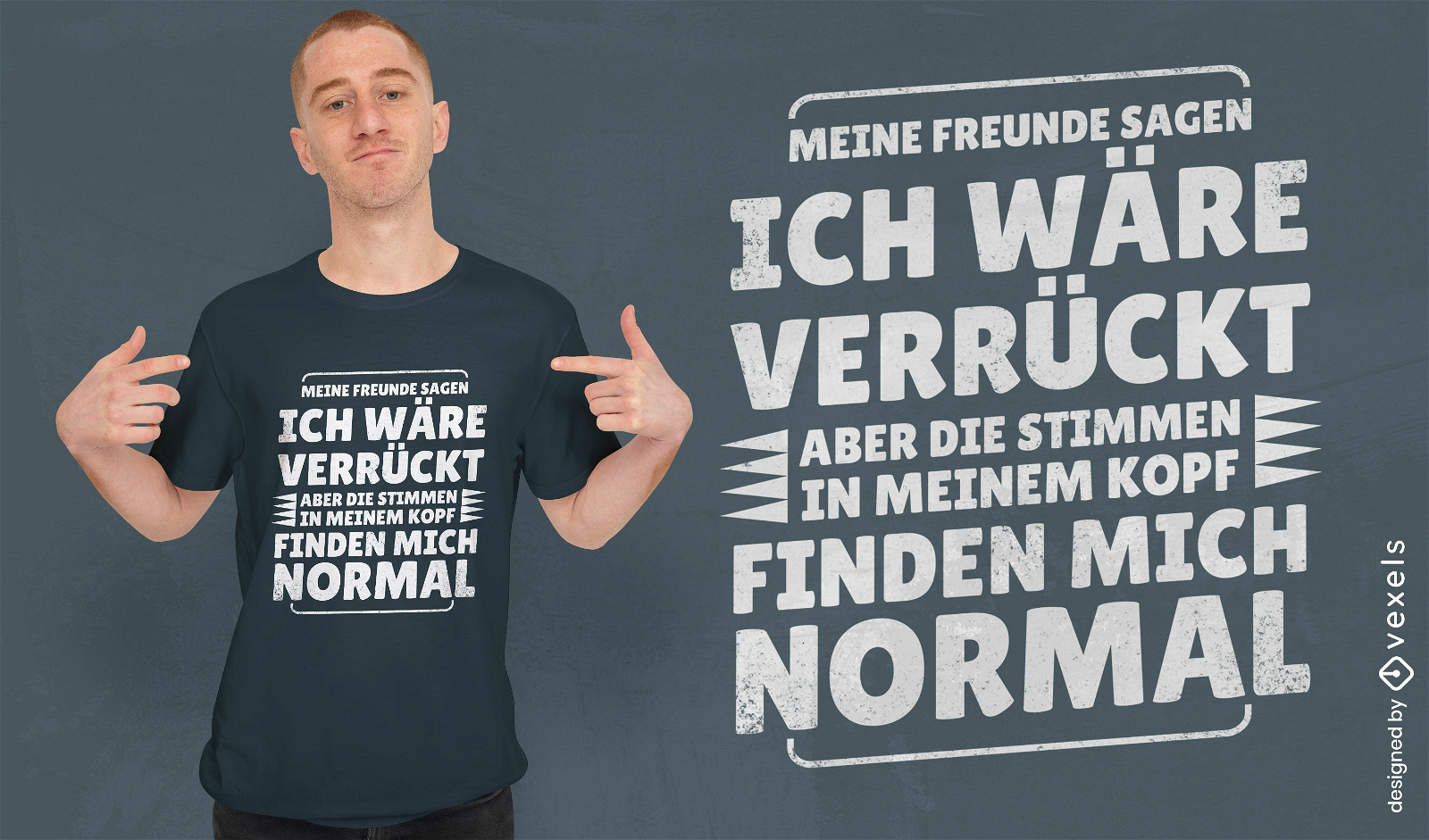 Diseño de camiseta con cita alemana juguetona.