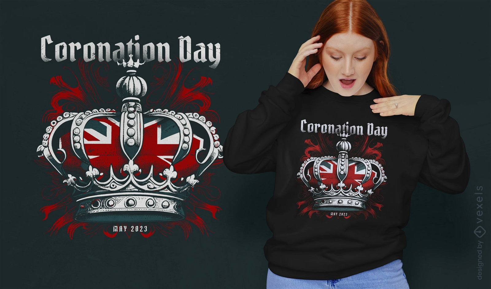 Design de camiseta para o dia da coroação