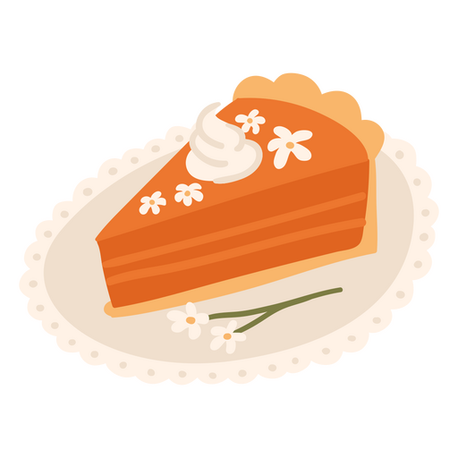 Fatia de torta de abóbora em um prato Desenho PNG