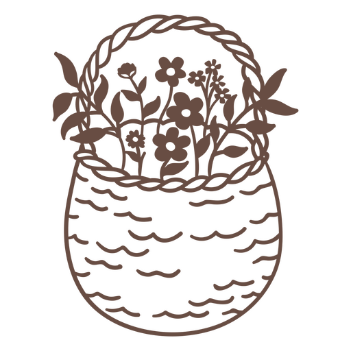 Korb mit Blumen darin PNG-Design