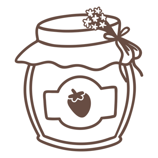 Jar of strawberry jam is shown PNG Design