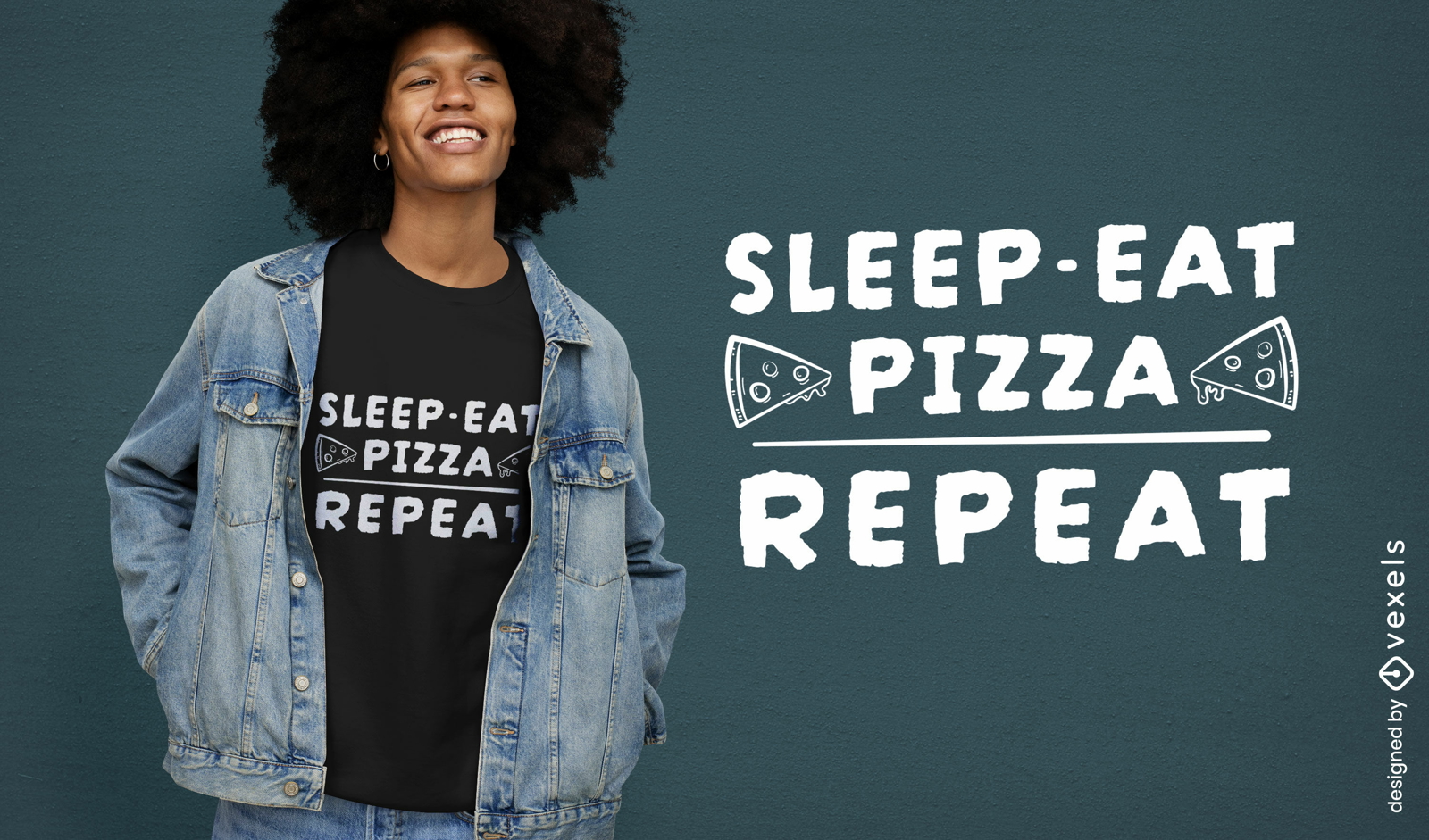 Dormir comer pizza repetir diseño de camiseta