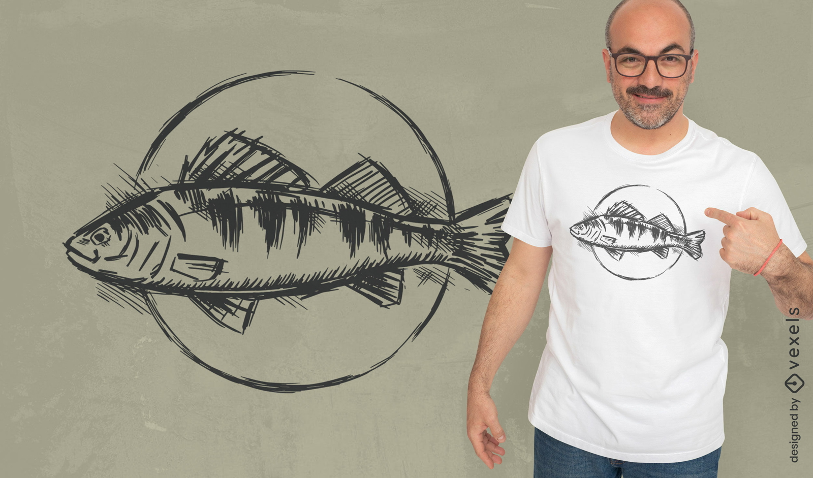 European perch t-shirt design