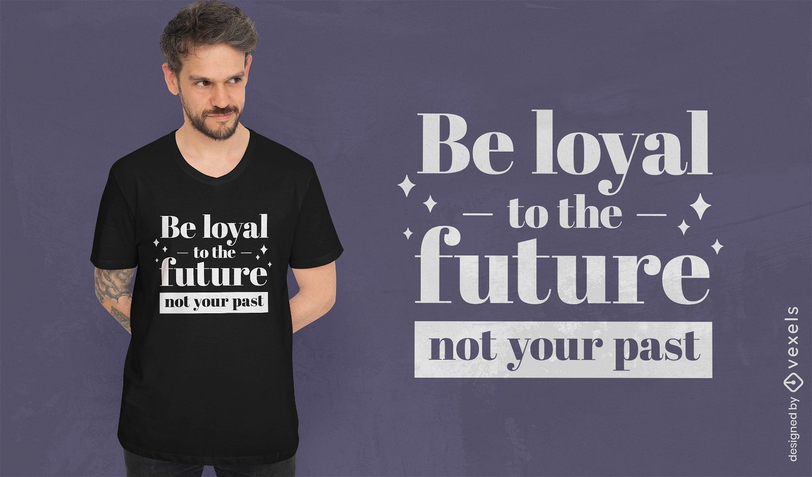 Diseño de camiseta de cita leal al futuro.