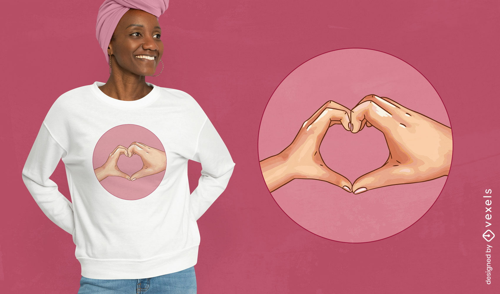 Diseño de camiseta de manos de corazón de padres e hijos.