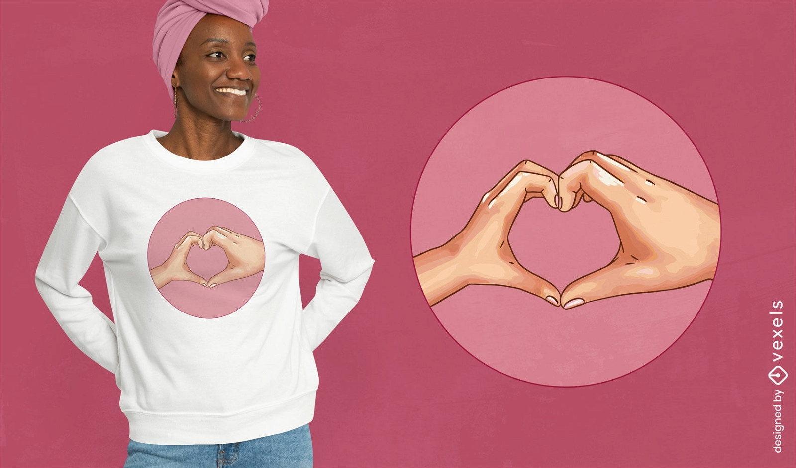 T-Shirt-Design mit Herzh?nden von Eltern und Kind