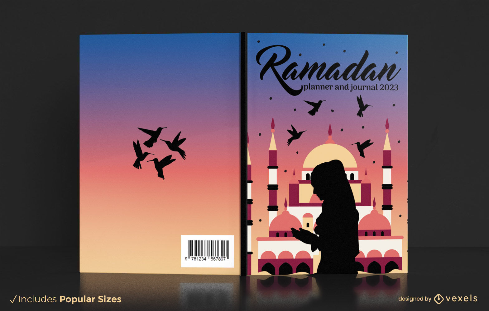 Design de capa de livro islâmico de festividade do Ramadã