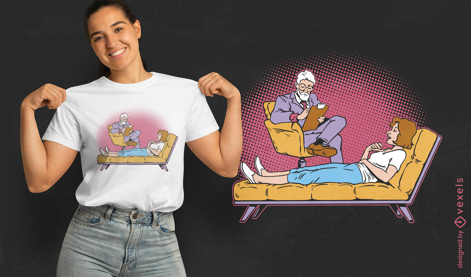 Comic-T-Shirt-Design für Psychologen