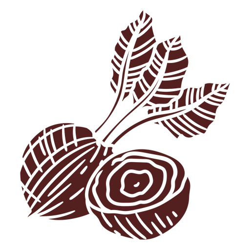 Beetroot with leaves PNG Design