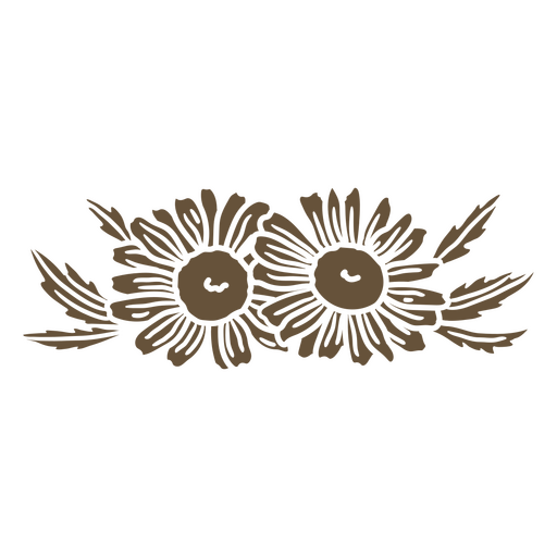 Two brown flowers PNG Design