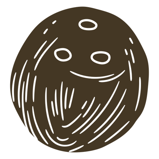 Brown coconut cut out PNG Design