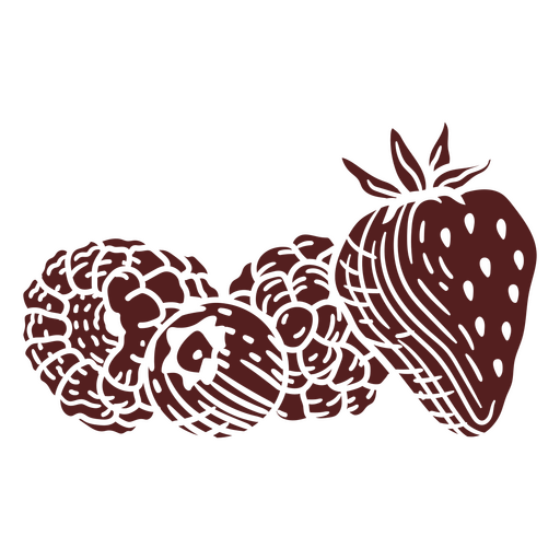 Strawberries and raspberries cut out PNG Design