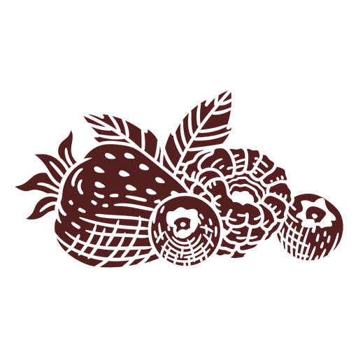 Berries and leaves cut out PNG Design