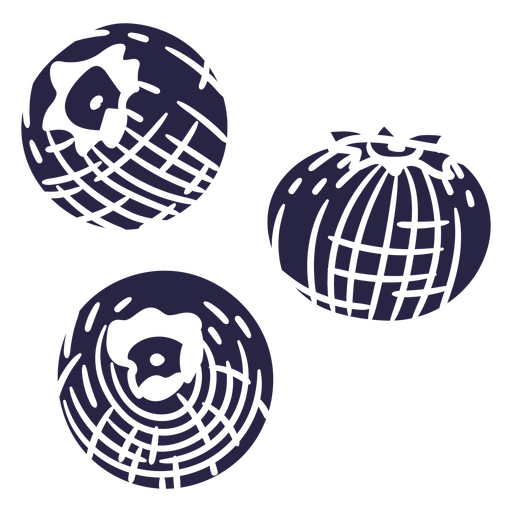 Three blueberries cut out PNG Design