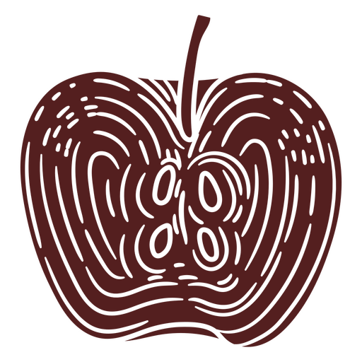 Half apple cut out PNG Design