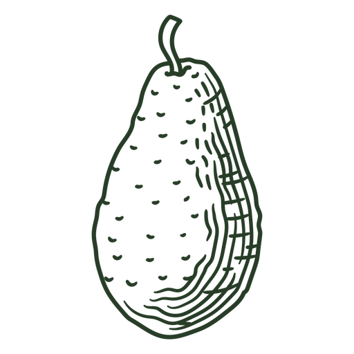 Drawing of an avocado PNG Design