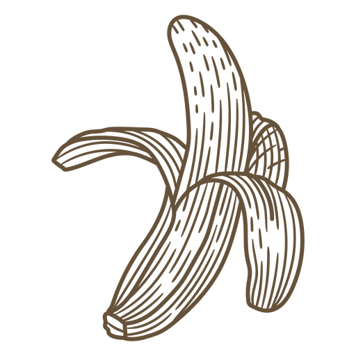 Open banana hand drawn PNG Design