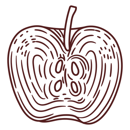 Apple is drawn in red PNG Design