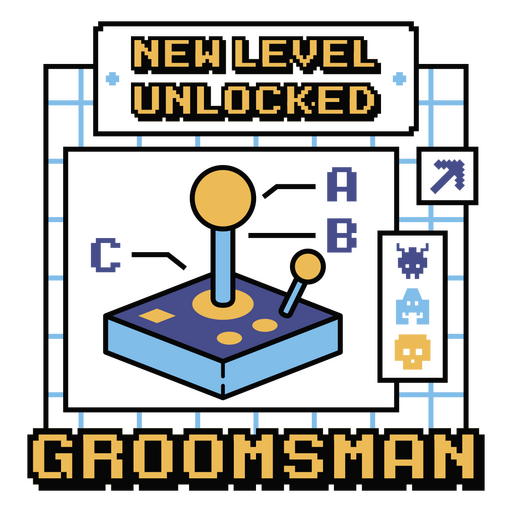 New level unlocked groomsman PNG Design
