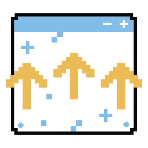 Icono de píxel con flechas apuntando en diferentes direcciones Diseño PNG