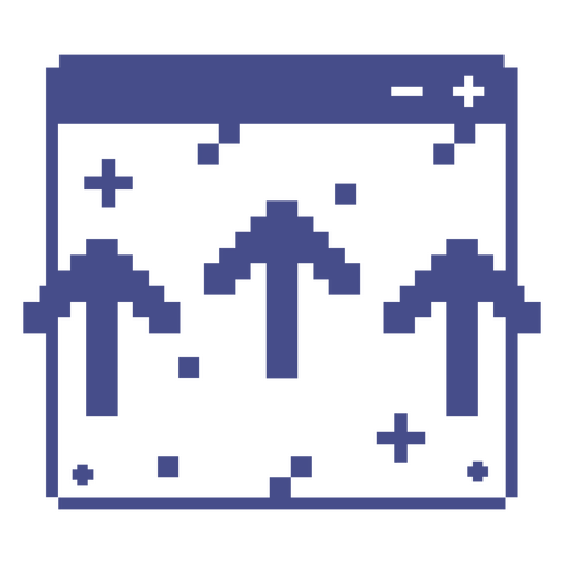 Pantalla azul con flechas apuntando en diferentes direcciones. Diseño PNG