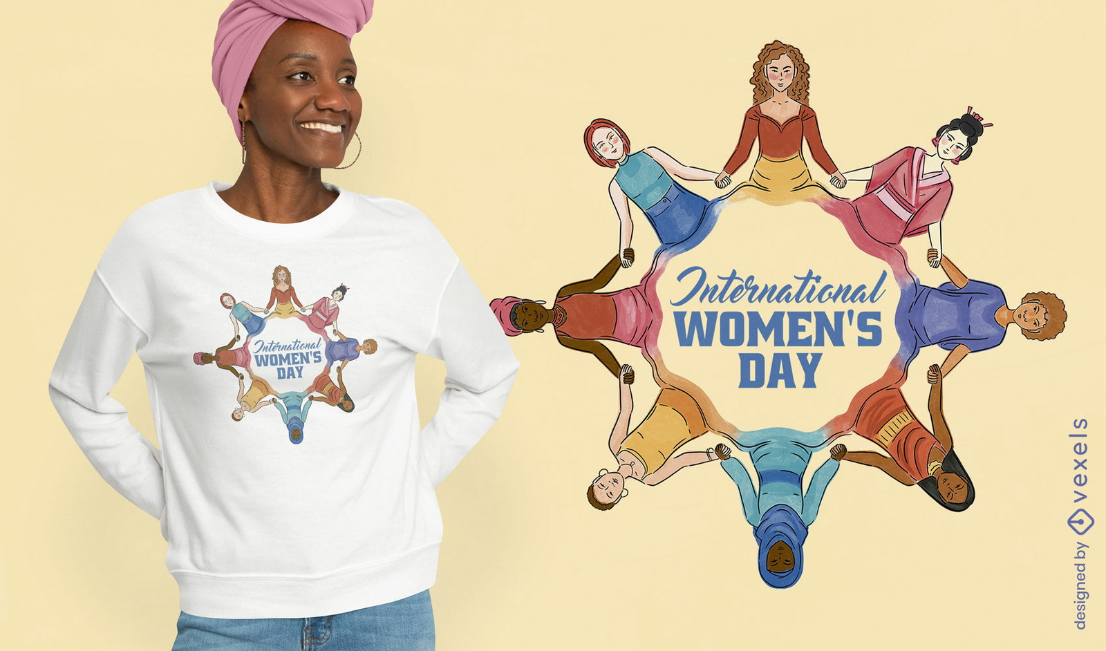 Diseño de camiseta del Día Internacional de la Mujer.