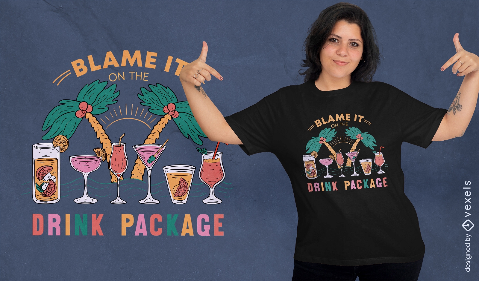 Tropical drinks vacation t-shirt design