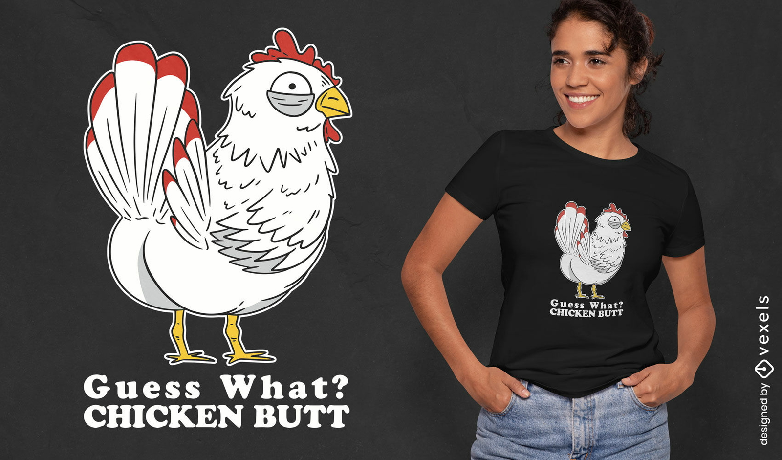 Adivina qué diseño de camiseta de trasero de pollo