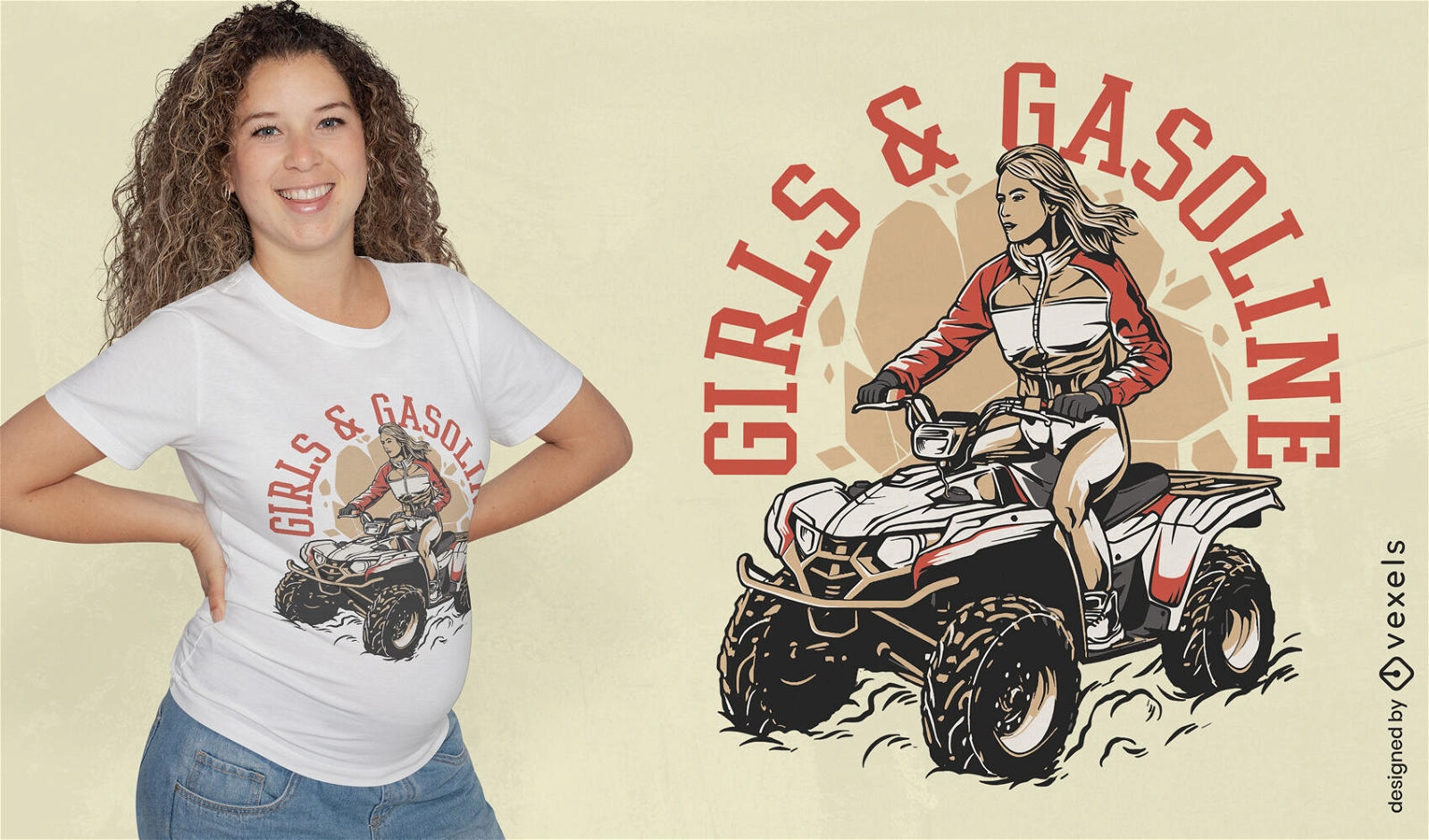 Design de camiseta feminina ATV Rider