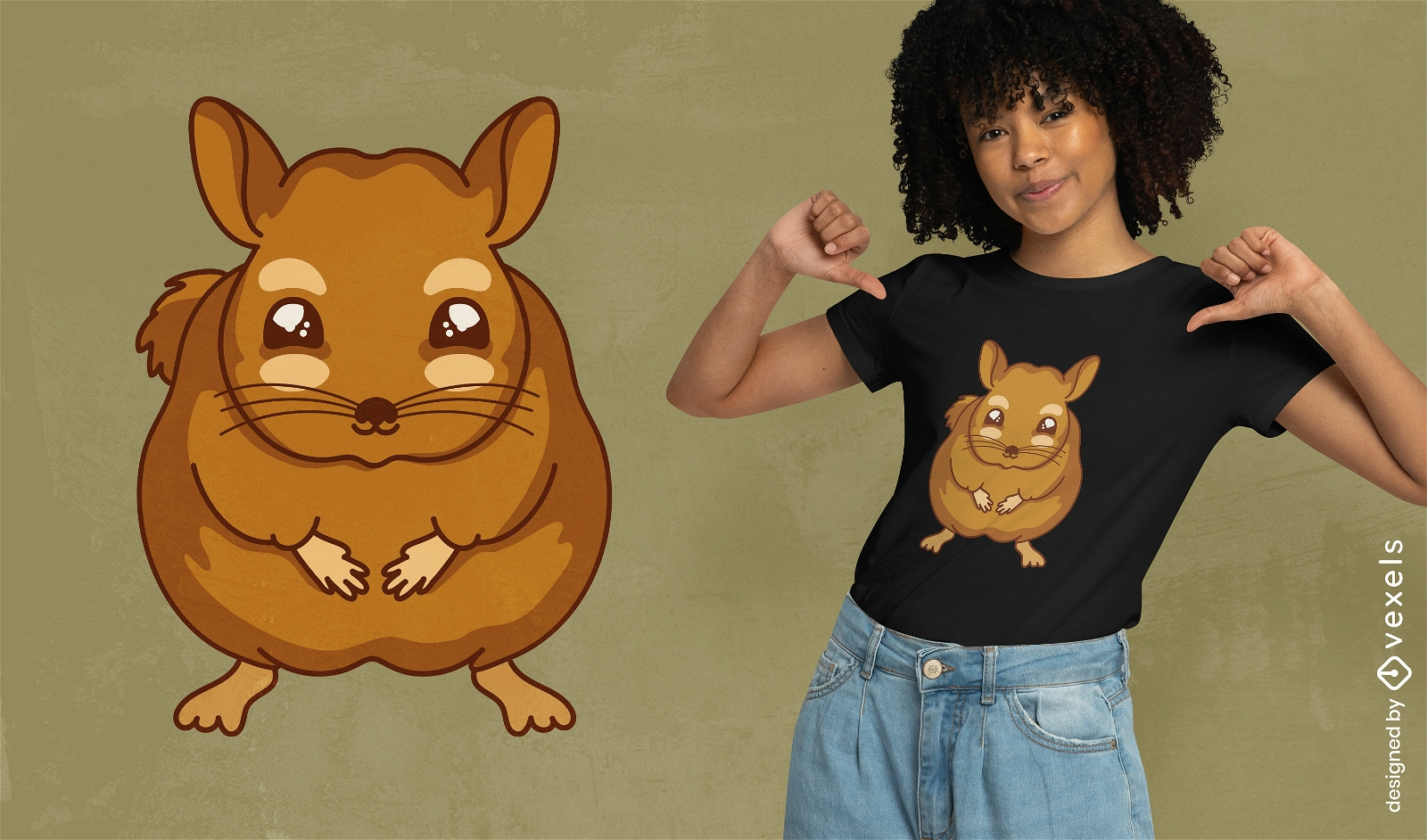 Cute chinchilla pet t-shirt design
