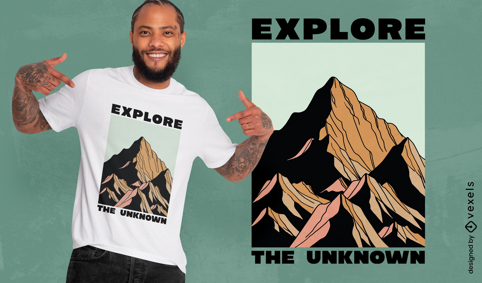 Explora el dise?o de la camiseta de la monta?a desconocida.