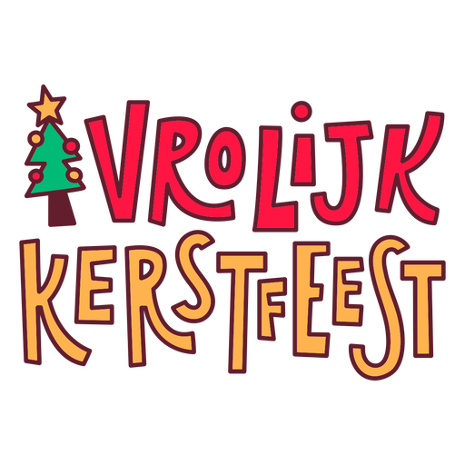 Das Logo für das Vrolijk Kerstfest PNG-Design