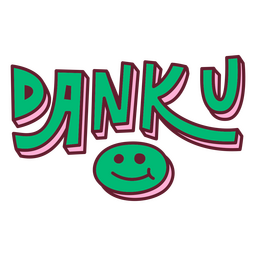 Design PNG E SVG De Carinha Sorridente Verde Com A Palavra 'danku' Nela ...