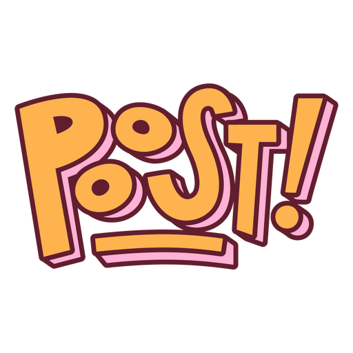 Diseño gráfico lúdico de la palabra &#39;poost!&#39; Diseño PNG