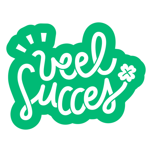 Etiqueta verde con las palabras "buen éxito" Diseño PNG