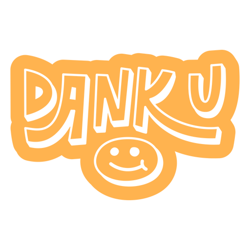Cara sonriente con la palabra dunku. Diseño PNG