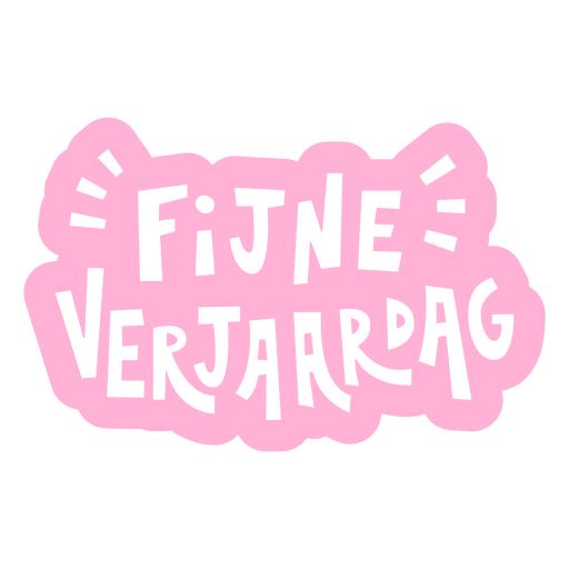 Pink sticker with the words finne verjarpag on it PNG Design
