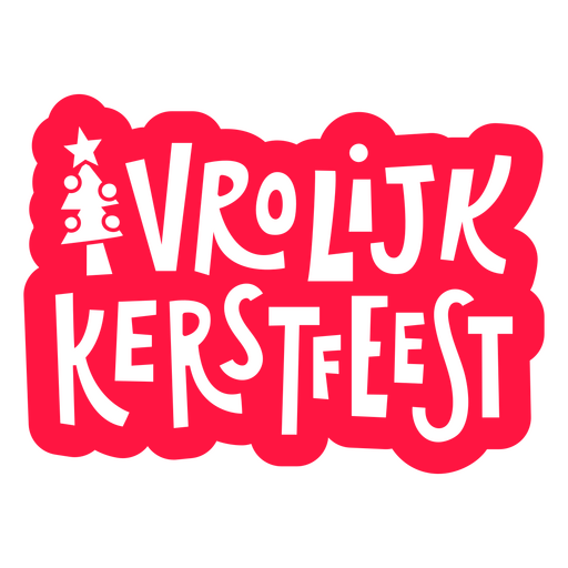 Rot-schwarzes Logo mit der Aufschrift ?vrolijk kersfest?. PNG-Design