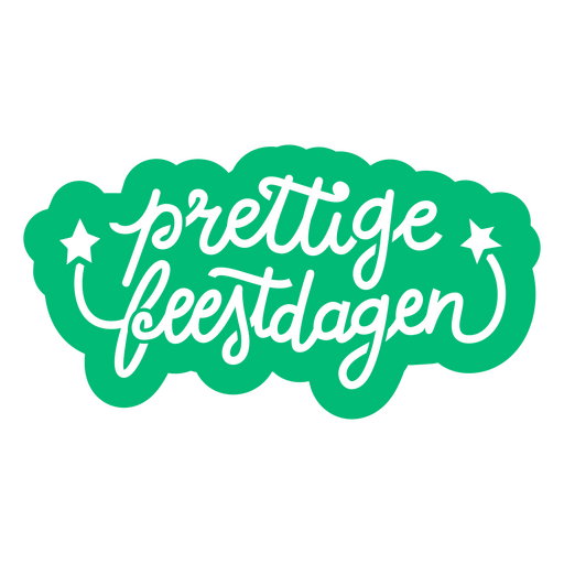 Grüner Aufkleber mit der Aufschrift ?prettige fetesdagen?. PNG-Design