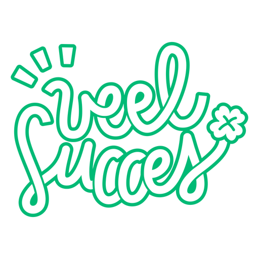 Fondo negro con las palabras "weel Success" en letras verdes Diseño PNG