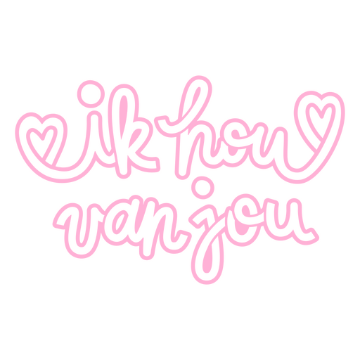 Black background with the words ik hou van jou written in pink PNG Design