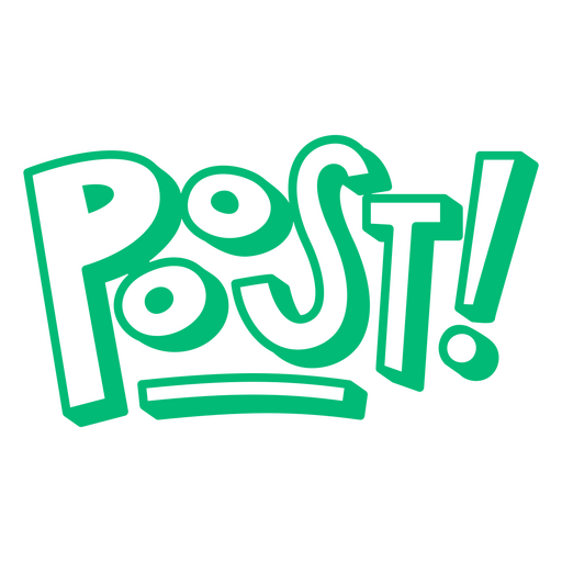The word post in green PNG Design