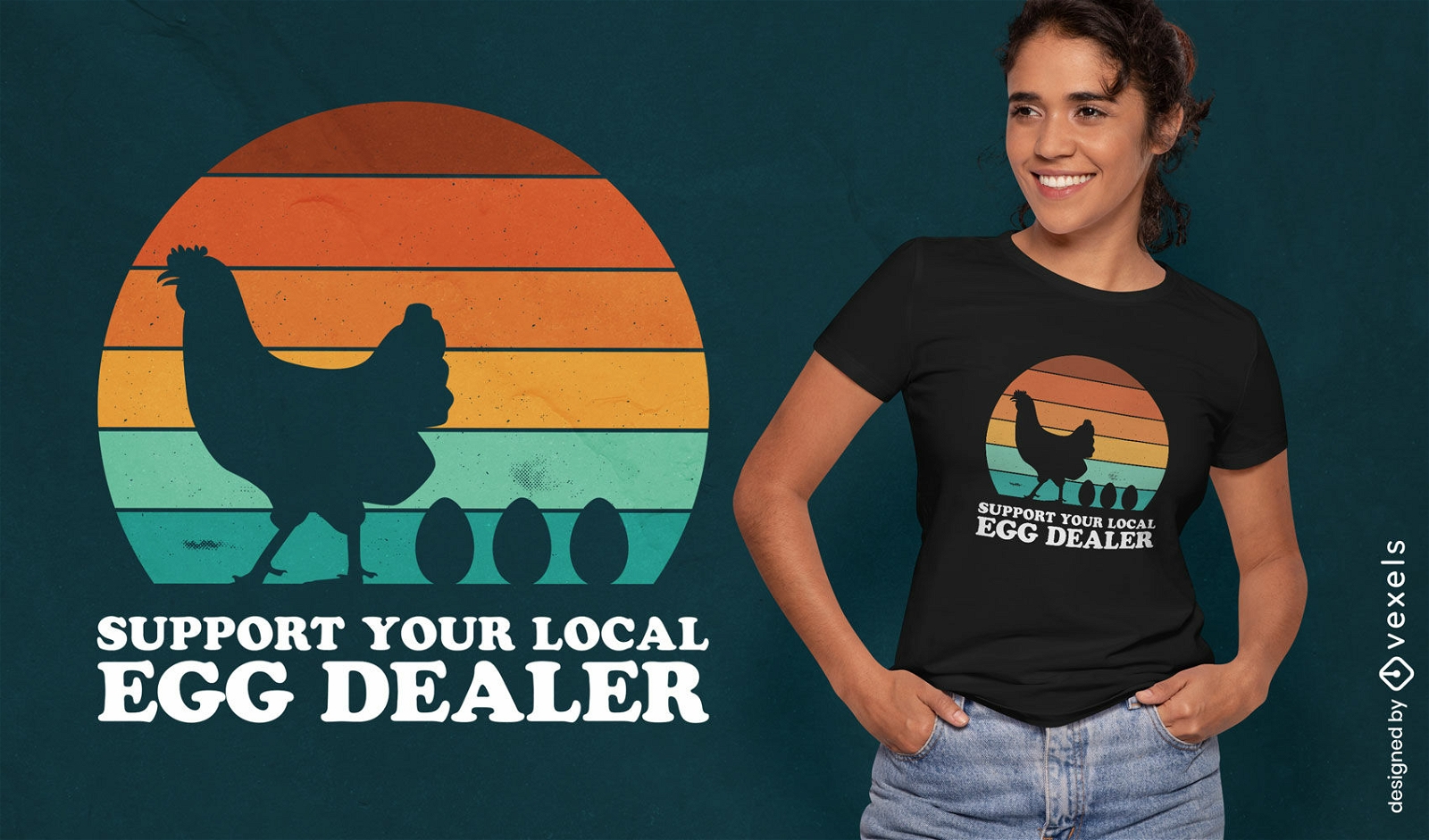 Apoye el dise?o de la camiseta de su distribuidor local de huevos