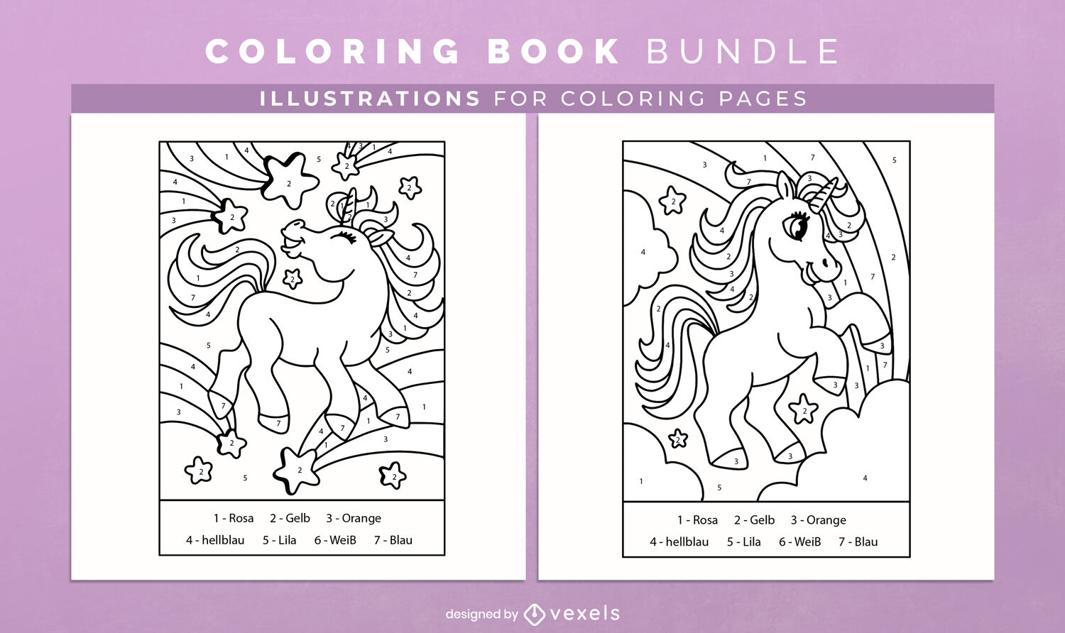 Unicorn ponies coloring book design pages
