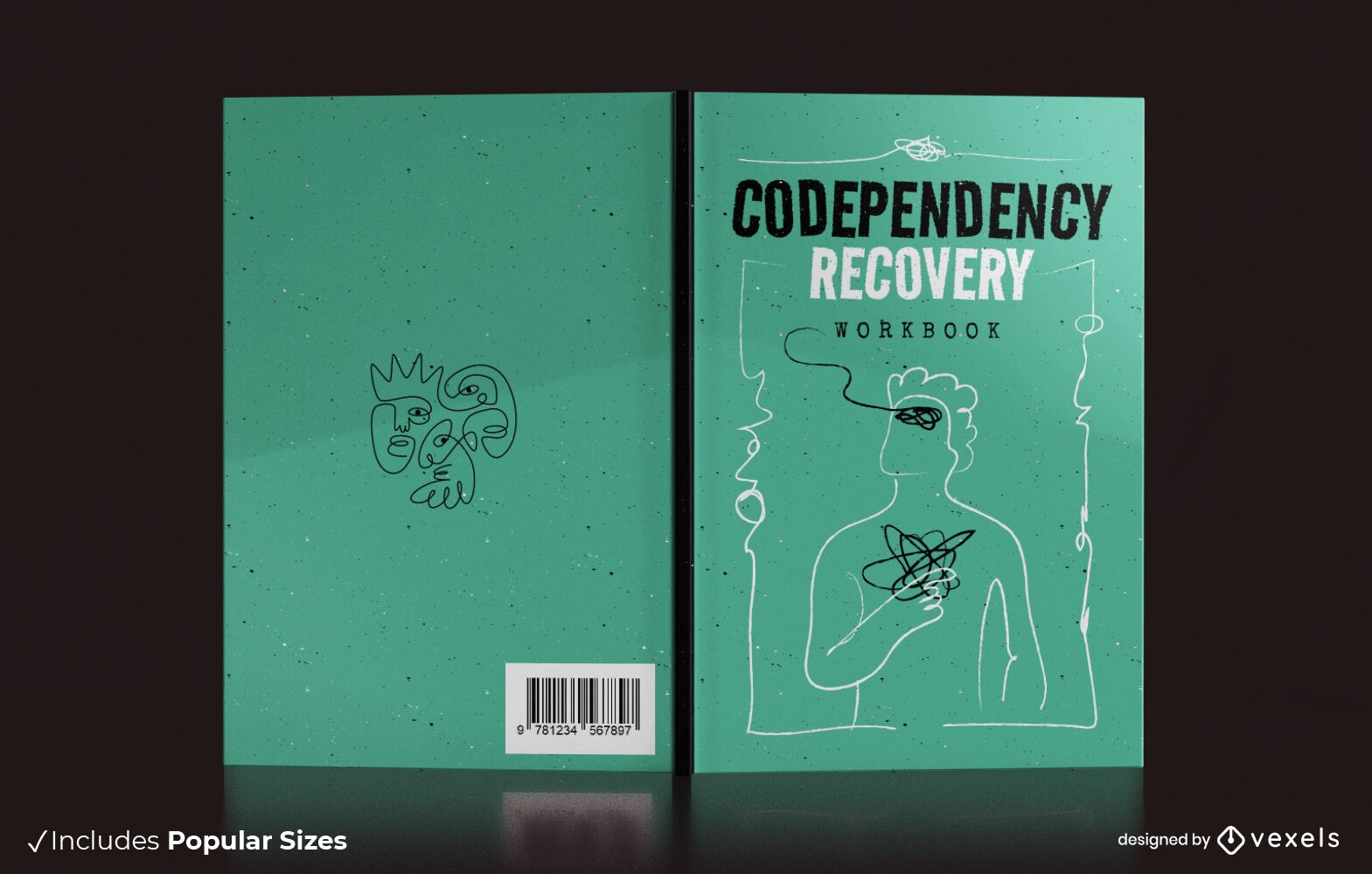Design de capa de livro de recuperação de codependência KDP